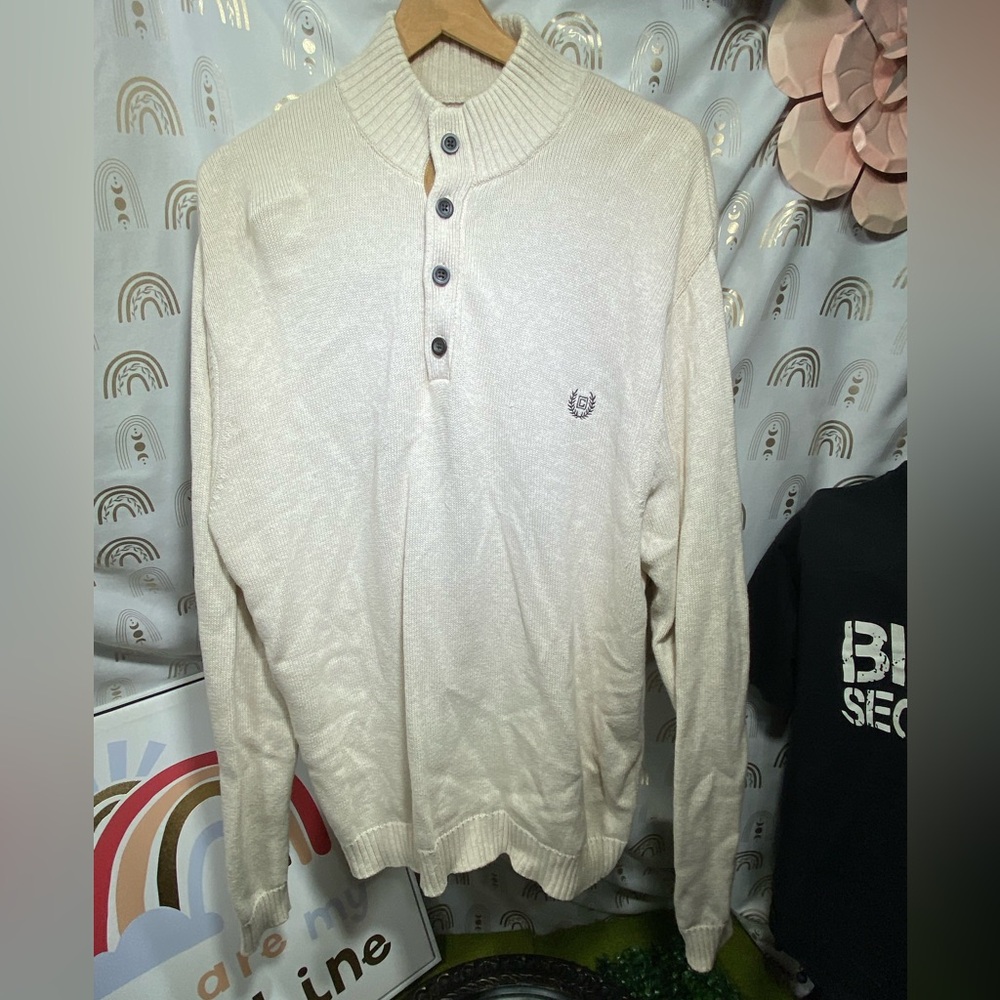 Chaps Cream Sweater for Men